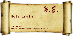 Wolz Ervin névjegykártya